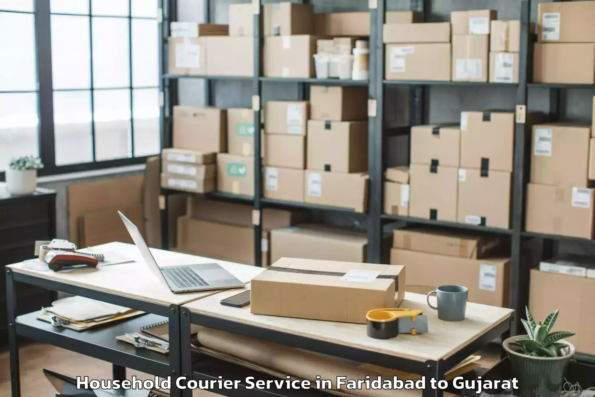 Expert Faridabad to Hansot Household Courier